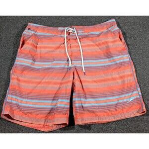 Speedo Swimsuit Mens XL 40 Swim Trunks Board Shorts Striped Pockets